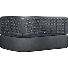 K860 Ergo Gelişmiş Ergonomik Kablosuz Klavye, Bilek Desteği, Bluetooth ve USB Bağlantılı, Sess