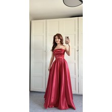 Satenia Store Diana Abiye Elbise Saten Yeni Moda Özel Dikim