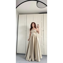 Satenia Store Diana Abiye Elbise Saten Yeni Moda Özel Dikim