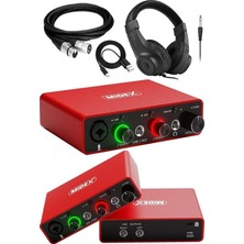 GLX-700RD-H Üst Segment USB Stüdyo Ses Kartı 2 Giriş 2 Çıkış 24BIT/192KHZ (Kulaklık ve Kabl