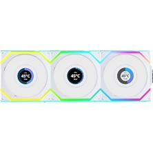 Li Unı Fan Reverse Sl Wıreless LCD 3X120MM Beyaz Kasa Fanı (G99.12RSLLCD1W3W.00)