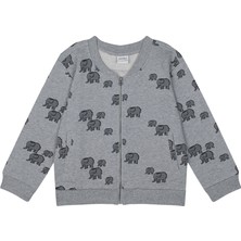 Antebies Organik Gri Melanj Erkek Çocuk Bomber Ceket