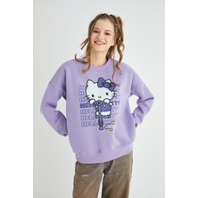 Lisanslı Baskılı Kalın Oversize Sweatshirt