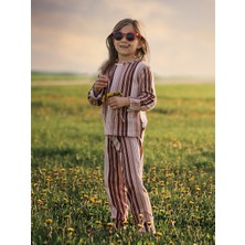 Antebies Organik Pembe Uzun Kollu Kız Çocuk Pijama Takımı