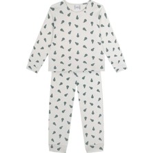 Antebies Organik Gri Yeşil Erkek Çocuk Pijama Takımı