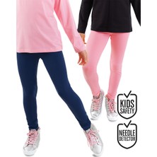 Lacivert ve Pembe Kız Çocuk 2'li Paket Tayt