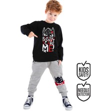 Denokids Don't Scare Erkek Çocuk Kışlık T-shirt Pantolon Takım