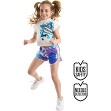 MSHB&G Mavi Yıldız Kız Çocuk T-shirt Şort Takım