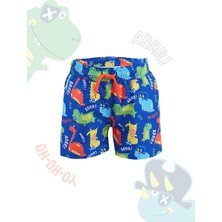 Denokids Dinozor Erkek Çocuk Lacivert Deniz Şortu Mayo