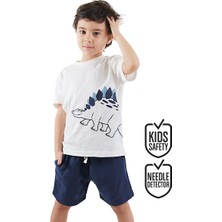 Denokids Dinozor Erkek Çocuk T-Shirt Müslin Şort Takım