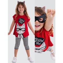 MSHB&G Meow Pow Kız Çocuk T-shirt Tayt Takım
