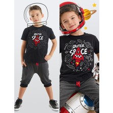 Mshb&G Uzay Roketi Erkek Çocuk T-Shirt Kapri Şort Takım
