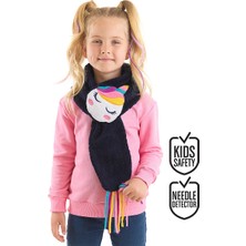 Denokids Unicorn Kız Çocuk Peluş Lacivert Atkı