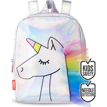 Denokids Unicorn Hologram Kız Çocuk Okul Sırt Çantası Özel PVC Materyal ile Şık Tasarım