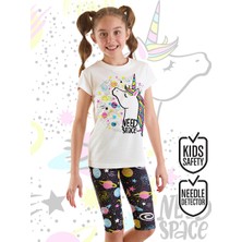 Mshb&G Uzayda Unicorn Kız Çocuk Yazlık T-Shirt Tayt Takım