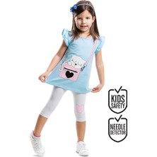 Denokids Çantada Pisi Kız Çocuk Tunik Tayt Takım