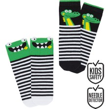 Denokids Erkek Çocuk Pamuklu Siyah 2'li Paket Çorap 2-9 Yaş