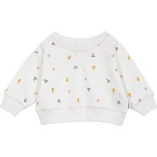Antebies Organik Beyaz Kız Bebek Sweatshirt