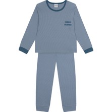 Antebies Organik Mavi Erkek Çocuk Pijama Takımı