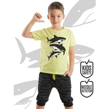 Mshb&G Sharks Erkek Çocuk T-Shirt Kapri Şort Takım