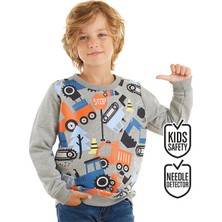 Denokids Sevimli Arabalar Erkek Çocuk Uzun Kollu Sweatshirt