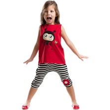 Denokids Uç Uç Kız Çocuk T-shirt Kapri Şort Takım
