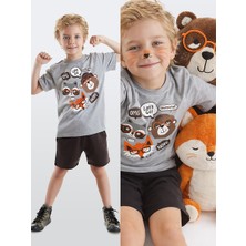 Denokids Arkadaşlar Erkek Çocuk T-shirt Şort Takım