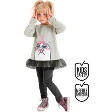 Denokids Cute Cat Kız Çocuk Tüllü Tunik Tayt Takım