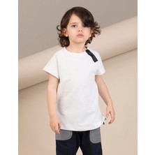 Ollie&Olla Pat Detaylı Beyaz Erkek T-Shirt