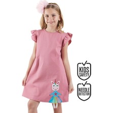 Denokids Lilycorn Kız Çocuk Pembe Yazlık Elbise