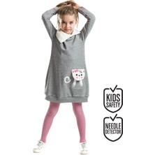 MSHB&G Şal Yaka Kedi Cepli Kız Çocuk Elbise