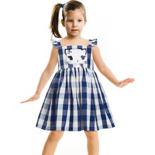 Denokids Yıldız Kedi Kız Çocuk Ekose Elbise