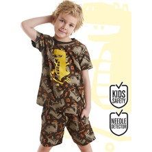 Denokids Kaykay Dino Erkek Çocuk Yazlık T-shirt Şort Takım