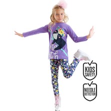 Denokids Tembel Hayvan Kız Çocuk Tunik Tayt Takım