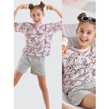 MSHB&G Unicorn Gang Kız Çocuk T-Shirt Şort Takım