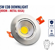 Lampist 5W Metal, Krom Kasa Cob Downlıght 6500K