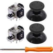 Pop Konsol XBOX 360 Analog Motor Topuz T8 Tornavida Tamir Set 2+2 Siyah XBOX 360 Kol Tamir Yedek Parça