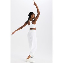 COMEUP Soft Kumaş Dokulu Dikişsiz Jogger Pantolon Beyaz