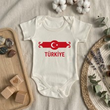 Baby Sena Türkiye Baskılı Kısa Kollu Kız/erkek Bebek Body (0-3 Yaş)