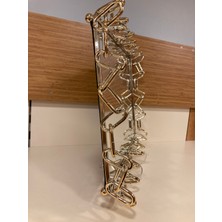 Plus Home Tepsi Dekoratif Pirinç Dikdörtgen Aynalı Zincir Model Büyükboy Renk Altın Çapı 39X29 cm