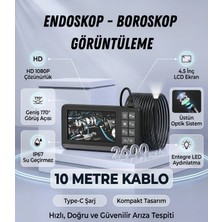 Monitörlü Yılan Kamera Profesyonel Endoskop Kıvrılabilir Ayarlanabilir Sert Kablo Ledli Kamera