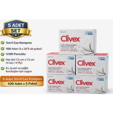 Clivex Steril Gaz Kompres 7,5x7,5 cm 500 Adet (5 Kutu)