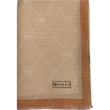 Vakko Pamuk Ipek Monogram Şal 42140-NATUREL
