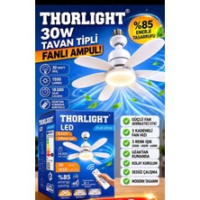 Thorlight Pervaneli Fanlı LED Ampul 30W Bakır Sargı Kumandalı