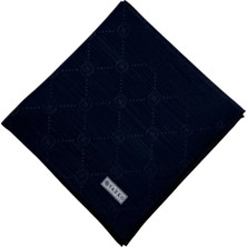 Vakko Pamuk Ipek Monogram Eşarp 42139-LACIVERT