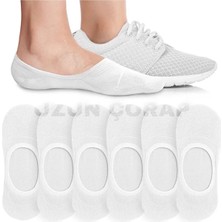 Uzn Socks 8 Çift Pamuklu Babet Çorap - Gizli Çorap Beyaz
