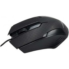 Montreal Std Siyah Mat Desenli USB Kablolu 3D Optik Mouse ( 1 Adet ) Atn