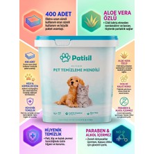 Patisil 400 Adet Aloe Vera Özlü Pet Temizleme Mendili Hijyenik Temizlik İçin Kedi ve Köpekler
