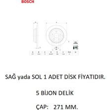 Arka Fren Diski Ford Puma Off-Road 2019+ 2413300 0986479H55 1 Adettir. Bosch