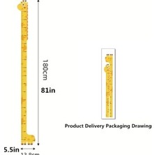 Montreal Std Sevimli Figürlü Çocuk Odası Boy Ölçer Sticker 180 cm ( 1 Adet ) Atn
